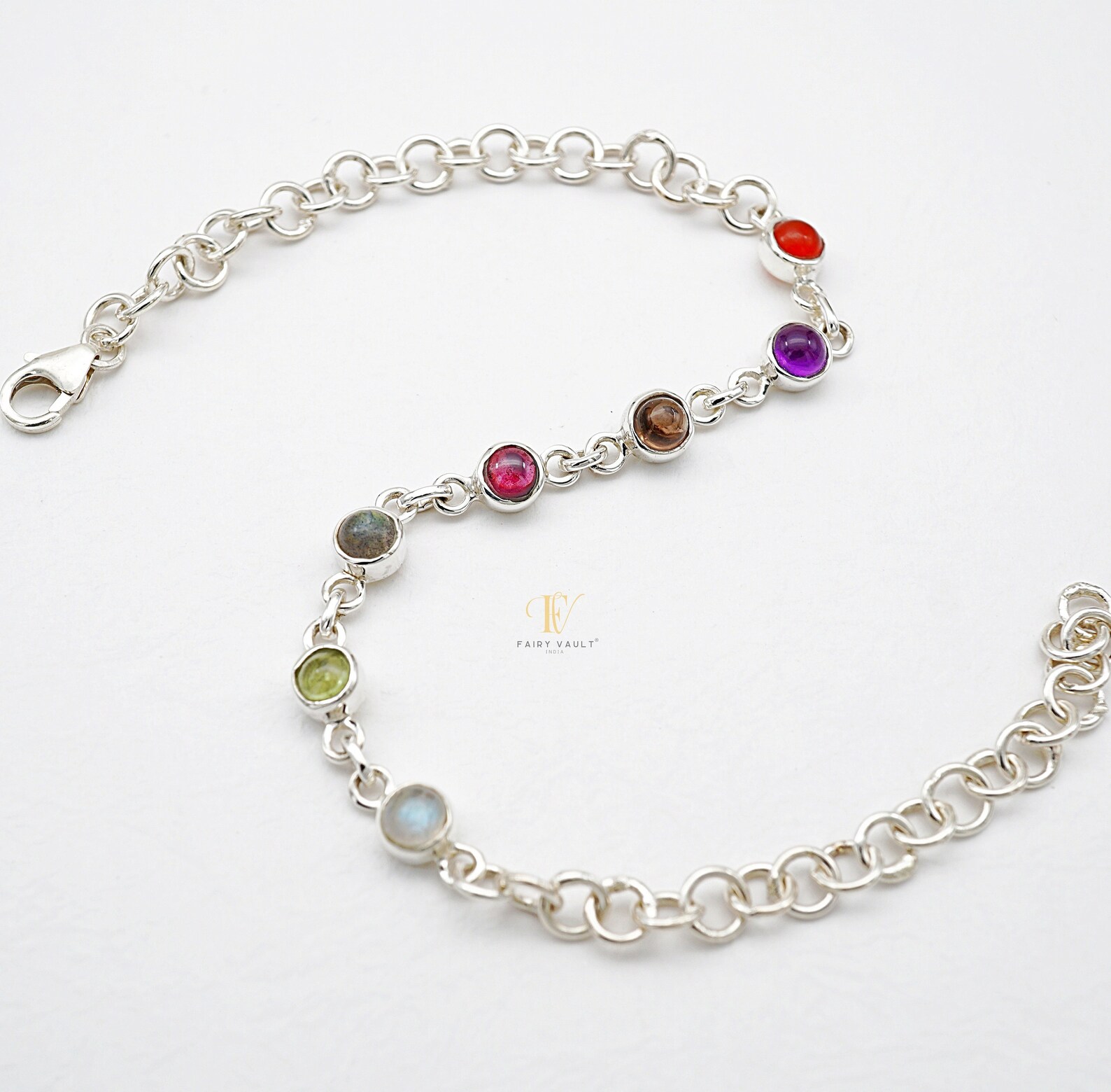 7 Chakra Cabochon Bracelet