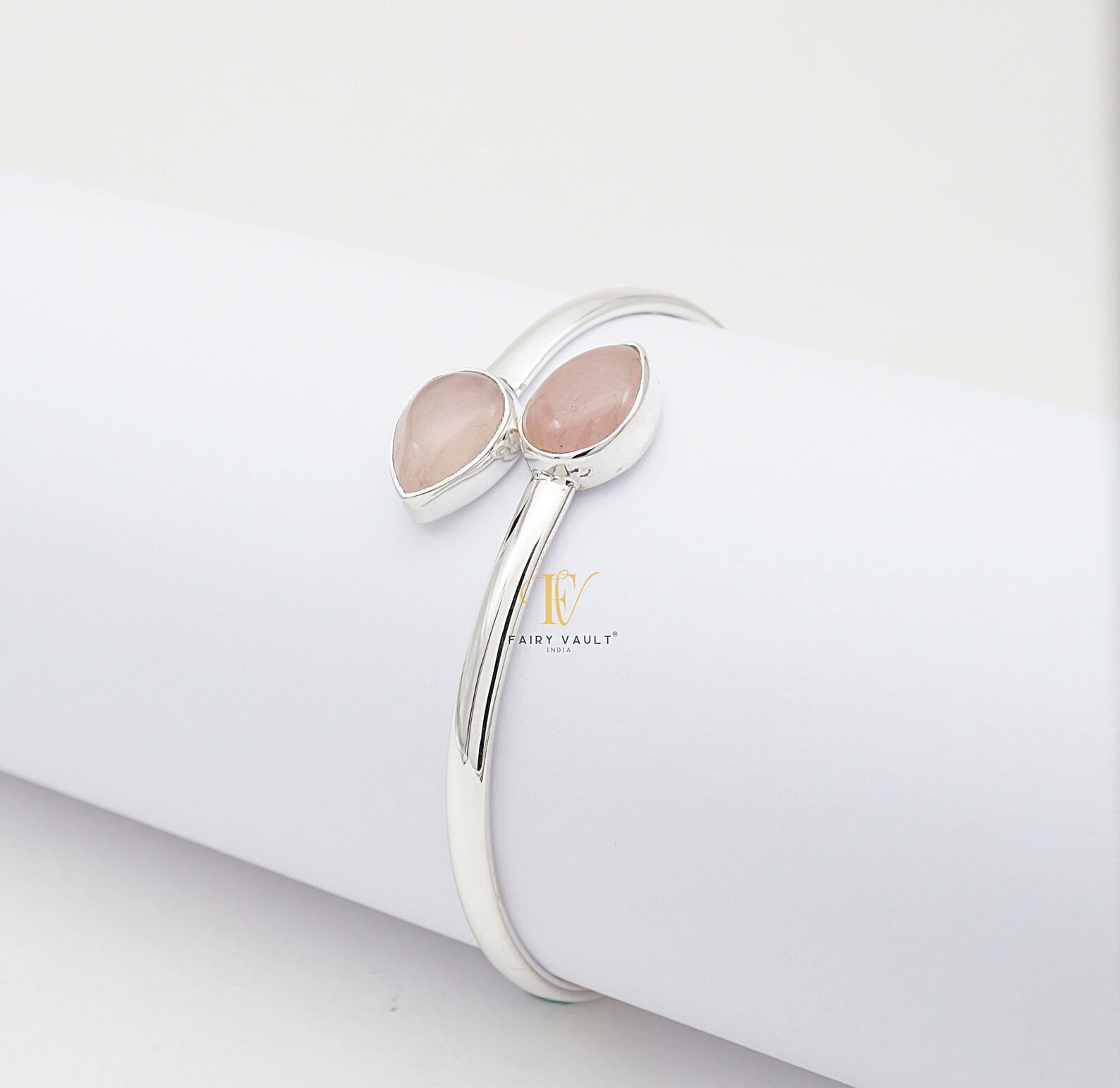Rose Quartz Cuff Bangle