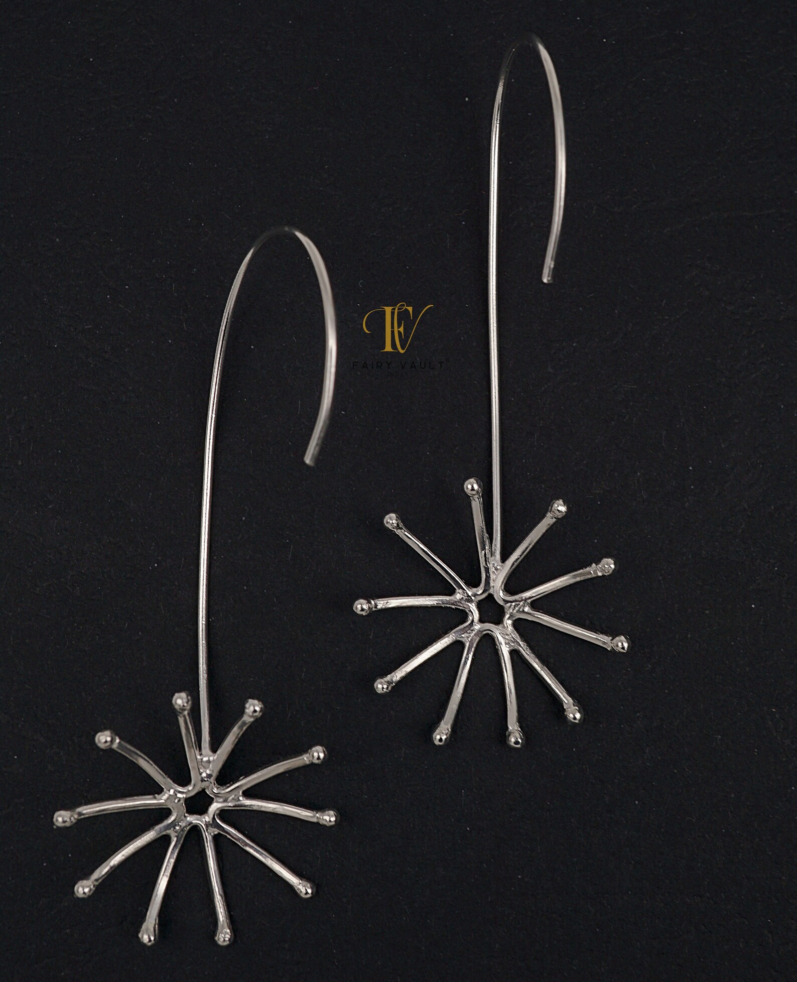 Dandelion Starburst Wire Drop Earrings