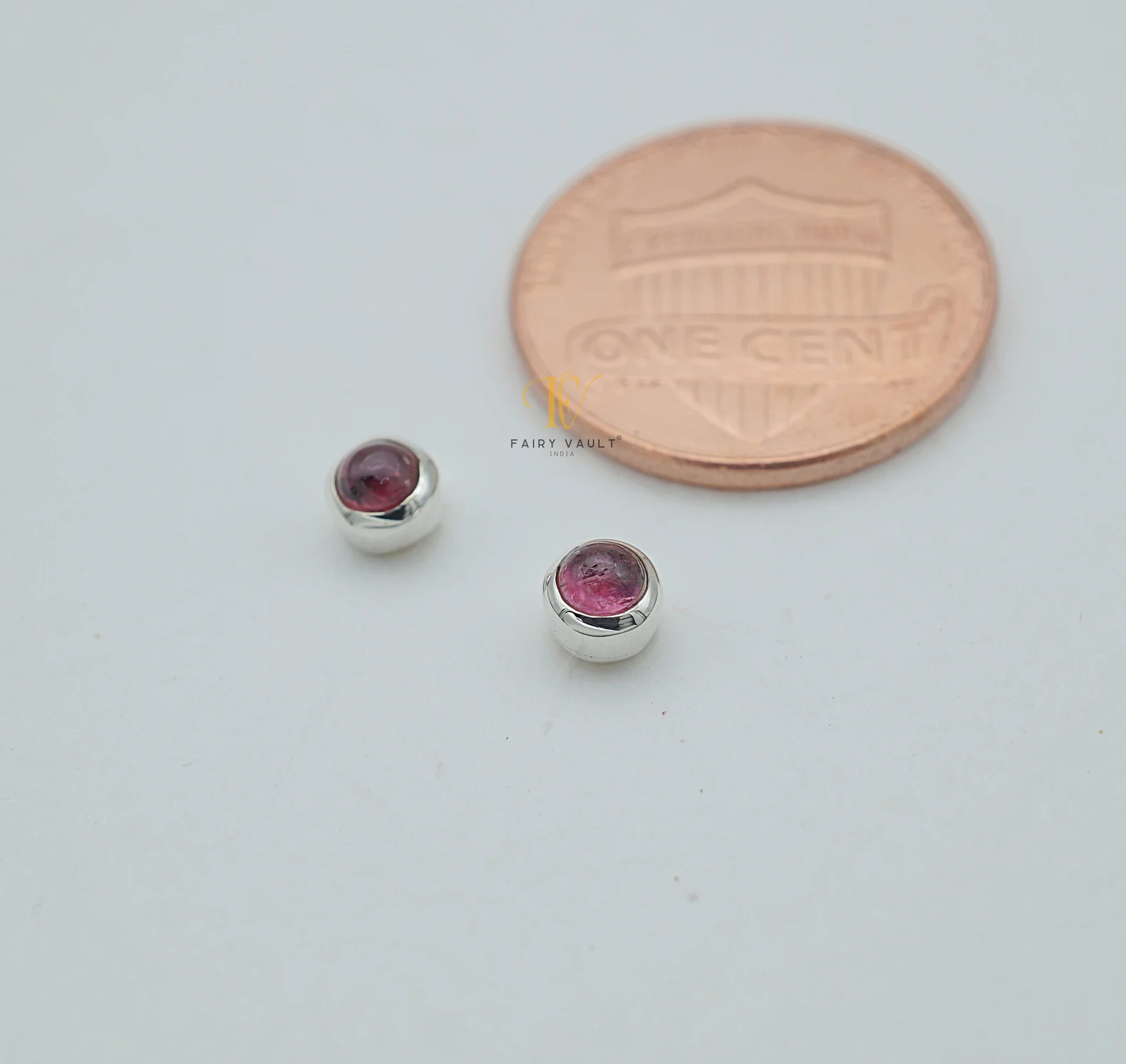 Pink Tourmaline Micro Stud Earrings