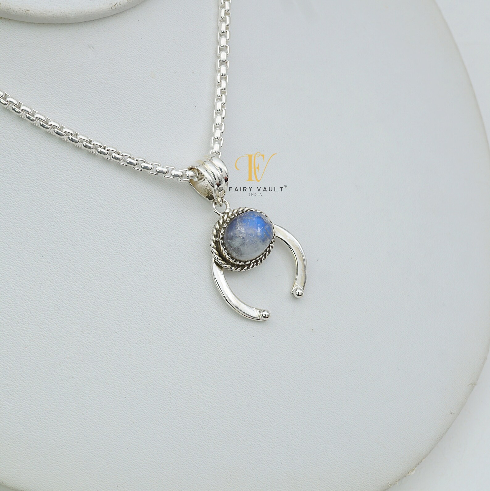 Rainbow Moonstone Naja Pendant