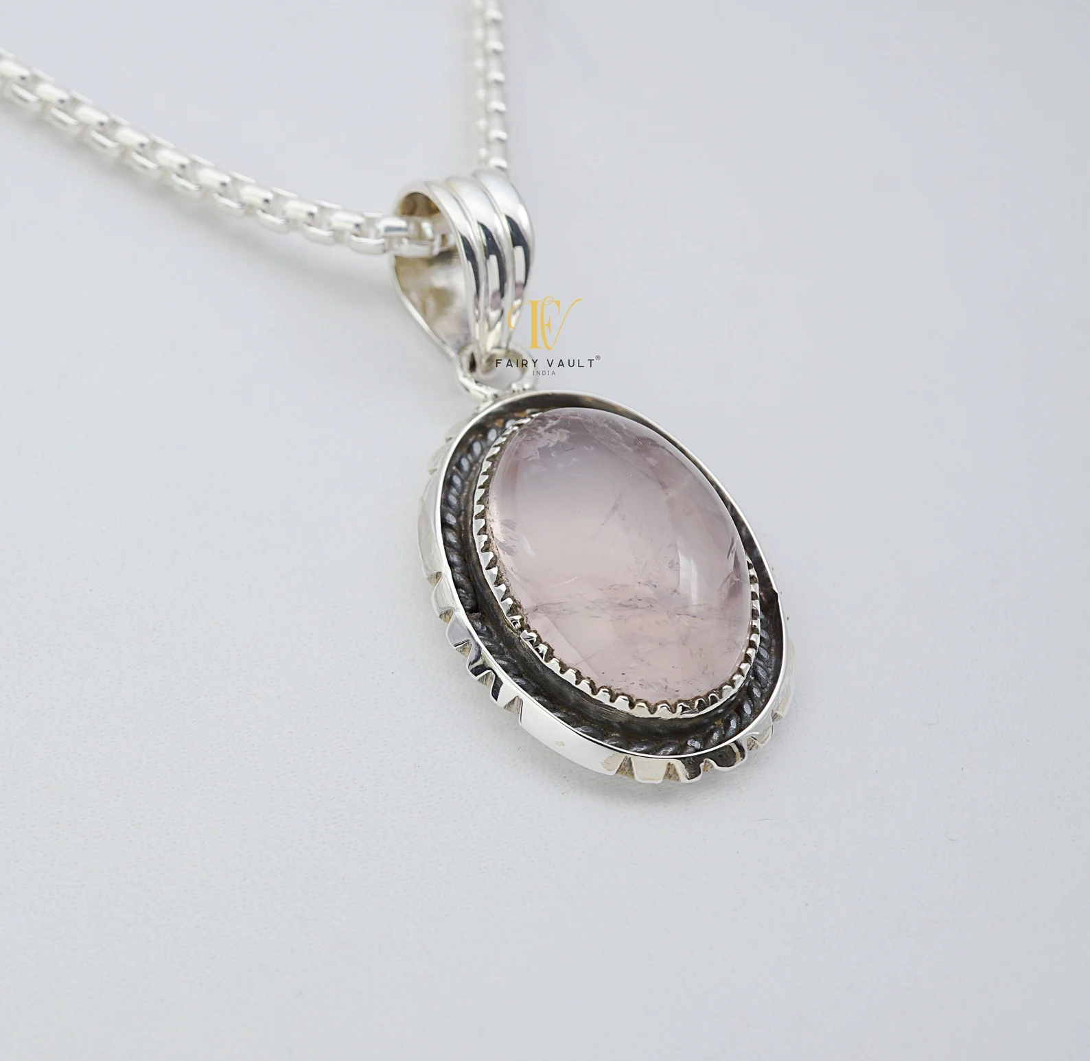 Rose Quartz Oval Pendant